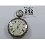 HALL MARKED SILVER POCKET WATCH CAMERER KUSS & CO . LONDON