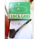 BOXED CLOCK GOLF GAME & SHILLELAGH CLUB