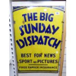 ENAMELLED METAL SIGN THE BIG SUNDAY DISPATCH IMPERIAL ENAMEL CO. BIRMINGHAM 30 X 20 INCHES