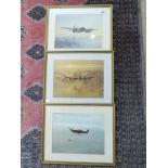 3 X PRINTS ( IN THE SUNLIGHT SILENCE OUT LANCASTER CROSSING AND THE EAST COAST) 54 X 44 CMS