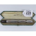 WATERMANS 452 STERLING FOUNTAIN PEN MADE IN THE USA UNTESTED + MABIE TODD & CO PEN BOX