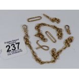 9 CT ROSE GOLD SCRAP WATCH CHAIN 37.14 GRAMS