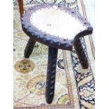 HORSE SHOE SHAPED PONY SKIN SEAT STOOL