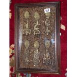 FRAMED TIBETAN SPOON DISPLAY 32 X 47 CMS