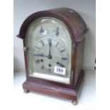 WESTMINSTER CHIME MANTLE CLOCK GUSTAV BECKER 31 CMS HIGH