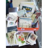 QUANTITY OF VINTAGE POSTCARDS & GREETINGS CARDS