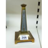 BRASS OBLISK DESK THERMOMETER 17.5 CMS HIGH