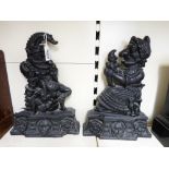 PAIR OF CAST IRON PUNCH & JUDY DOOR STOPS