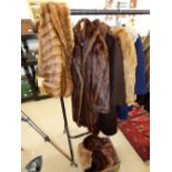 8 FUR COATS, 2 STOLES & 3 HATS