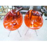 2 X ORANGE KARTELL CHAIRS