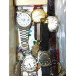 QUANTITY OF WATCHES, COSTUMES JEWELLERY + OTHERS