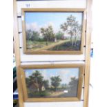 PAIR OF OIL ON BOARD COUNTRY LIFE SCENES