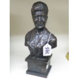 BRONZE BUST SIGNED M. K. WARNER 2000. 29 CMS HIGH