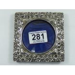 EMBOSSED HALL MARKED SILVER PHOTO FRAME, BIRMINGHAM 1904-05 HENRY CHARLES FREEMAN, 10.5 X 10.5 CM