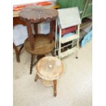 2 WOODEN STOOLS / TABLES