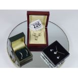 2 X BOXED 925 SILVER NECKLACE & EARRING SETS + BOXED 925 SILVER EARRINGS