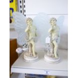 PAIR OF CHERUB TABLE LAMPS