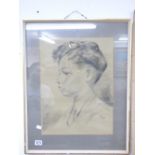 CHARCOAL PORTRAIT, SIGNED ROY '58