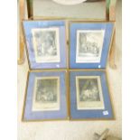 4 FRAMED FRENCH ETCHINGS