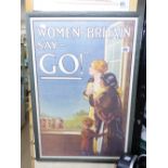 FRAMED POSTER 'WOMAN OF BRITAIN SAY GO'