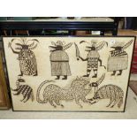 ETHNIC PRINT OF ANIMALS ON HESSIAN