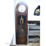 OAK CASED GERMAN GRANDFATHER CLOCK WITH ST MICHAEL, WESTMINSTER & WHITTINGTON CHIMES