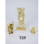 1 X IVORY NETSUKE + 1 X IVORY OKIMONO + 1 OTHER