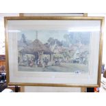 SIGNED PRINT OF A VILLAGE SCENE