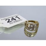 9 CT GOLD & DIAMOND RING 4.70 GRAMS WITH QUEEN ELIZABETH 11 GOLDEN JUBILEE CERTIFICATE