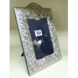 HALL MARKED EMBOSSED SILVER PHOTO FRAME 30 X 21 CMS