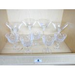 4 X VILLEROY & BOCH COCKTAIL GLASSES + 5 X EDINBURGH ETCHED CRYSTAL GLASSES