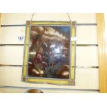 LEADED LIGHT PANEL WITH A DUTCH SCENE