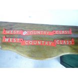 2 REPRODUCTION WEST COUNTRY CLASS TRAIN / RAILWAY SIGNS