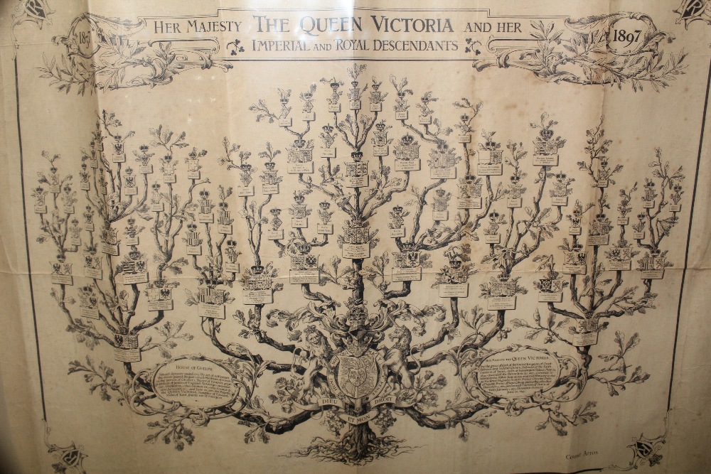 VINTAGE POSTER SHOWING QUEEN VICTORIAS' FAMILY TREE 65 X 88 CMS - Image 2 of 2