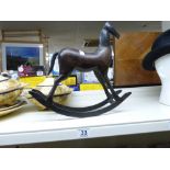 METAL & WOOD ROCKING HORSE, APPROX 15 INCH/38 CM HIGH