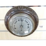 CARVED OAK CASED BAROMETER