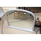OVERMANTLE MIRROR WITH SILVERED FRAME