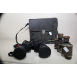 BAUSCH / LOMB OPTICAL CO. MILITARY STEREO BINOCULARS 6 X 30 + CASED PENTAX BINOCULARS