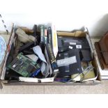 BOX OF RETRO COMPUTER ITEMS INCLUDING SINCLAIR & SEGA