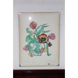 EDWINA SANDYS MBE, SIGNED & INSCRIBED ARTISTS PROOF, BOWL OF FLOWERS 77 X 56 CMS