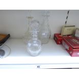 3 X GLASS DECANTERS
