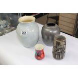 4 X POOLE POTTERY VASES