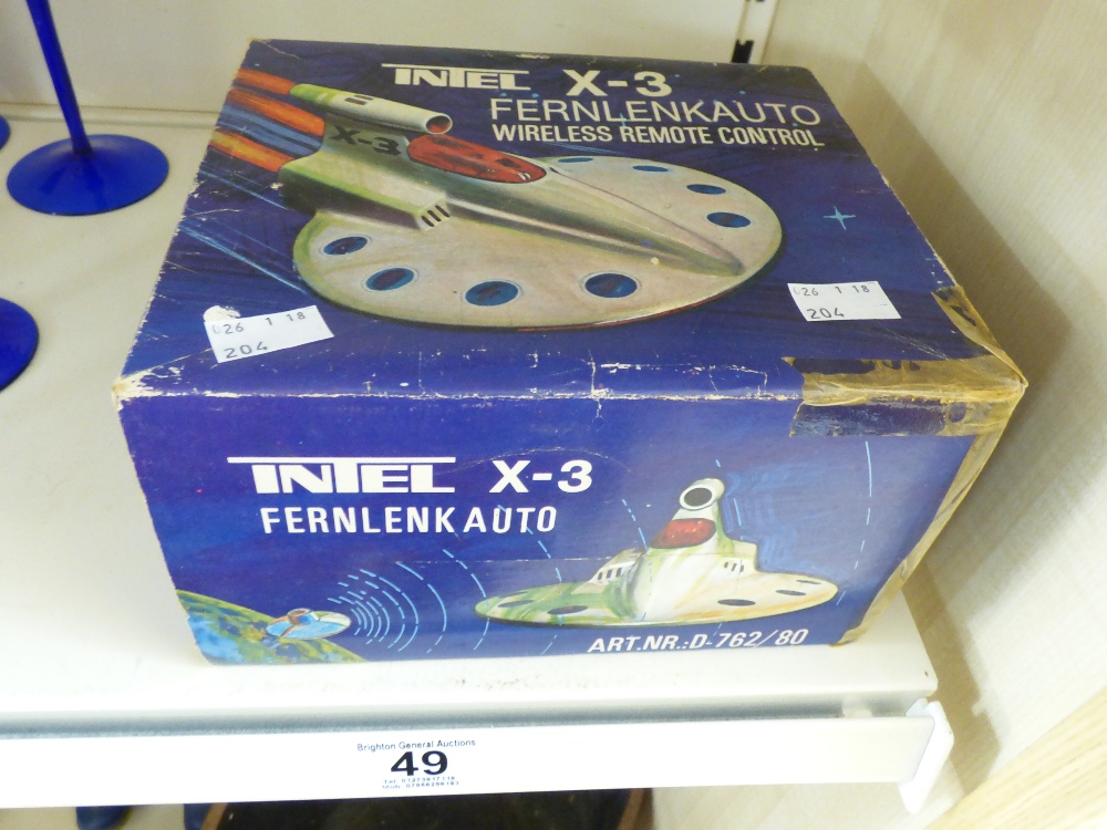 BOXED 1970s INTEL X-3 FERNLENKAUTO WIRELESS REMOTE CONTROL SPACESHIP