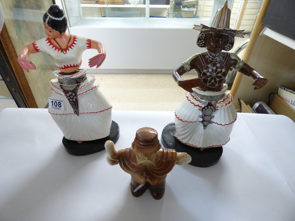 2 X PAPIER MACHE DANCING FIGURES & 1 OTHER - Image 2 of 3