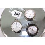 2 X SWISS 935 SILVER POCKET WATCHES, 1 X MARKED KENDAL & DENT LONDON + 1 X 935 SWISS SILVER POCKET