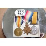 MILITARY 1914-1918 WAR MEDAL, 1914-1918 VICTORY MEDAL & THE 1914-15 STAR 22808 PTE.F.WEIGHT.ESSEX R