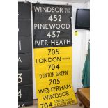 VINTAGE BUS DESTINATION BLIND, WINDSOR, PINEWOOD, IVER HEATH