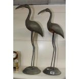 PAIR OF BRASS FLAMINGOS 72cm HIGH