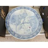 LARGE BLUE & WHITE PLATE MARKED 'BOCK'