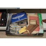 BOX OF EPHEMERA, INCLUDING FLYING RELATED ITEMS & RAF